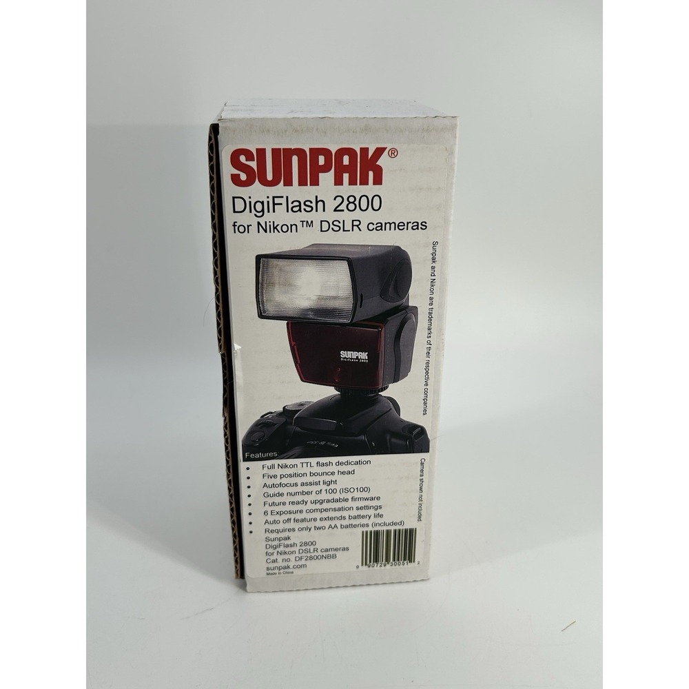 Sunpak DigiFlash 2800 Flash Unit for Nikon DSLR Camera Tested